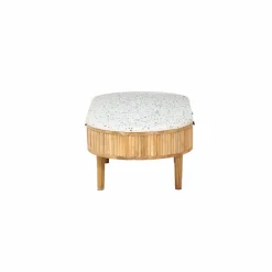 Made in Meubles Table basse en terrazzo et bois de manguier Ambrine