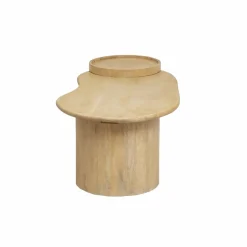 Made in Meubles Table basse en vague en bois de manguier Silas