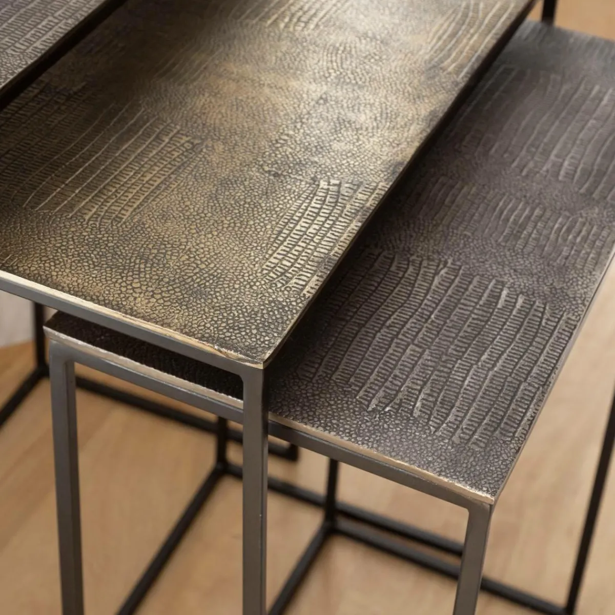 Made in Meubles Table basse gigogne en aluminium Roxanne