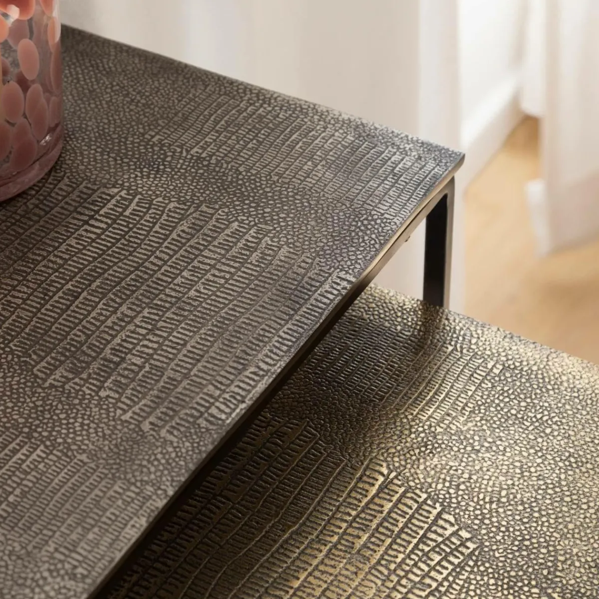 Made in Meubles Table basse gigogne en aluminium Roxanne