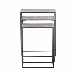Made in Meubles Table basse gigogne en aluminium Roxanne
