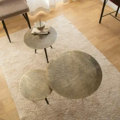 Made in Meubles Table basse gigogne en aluminium Aurèle