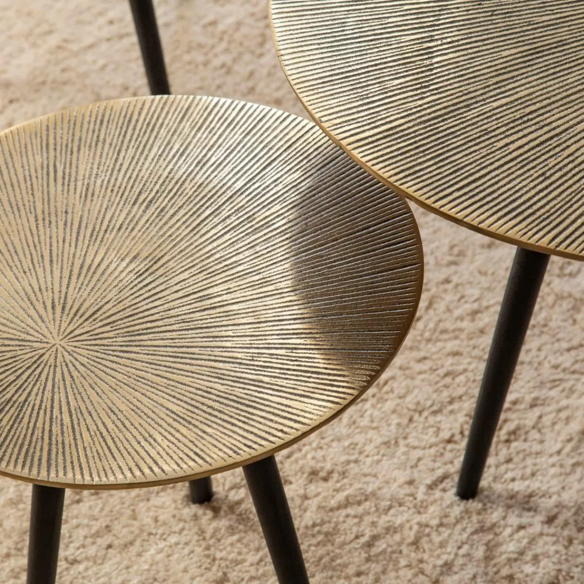 Made in Meubles Table basse gigogne en aluminium Aurèle