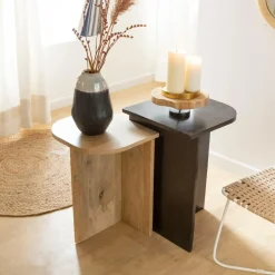 Made in Meubles Table basse gigogne en bois de manguier Faro
