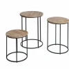 Made in Meubles Table basse gigogne en bois de manguier Anouck