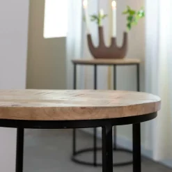 Made in Meubles Table basse gigogne en bois de manguier Anouck