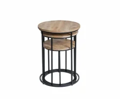 Made in Meubles Table basse gigogne en bois de manguier Anouck