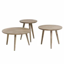 Made in Meubles Table basse gigogne en bois de manguier Nala