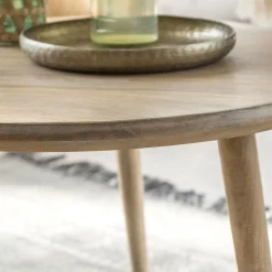 Made in Meubles Table basse gigogne en bois de manguier Nala