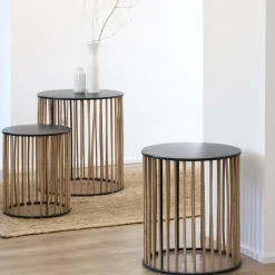 Made in Meubles Table basse gigogne en bois de sapin Nicole