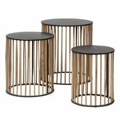 Made in Meubles Table basse gigogne en bois de sapin Nicole