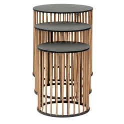 Made in Meubles Table basse gigogne en bois de sapin Nicole