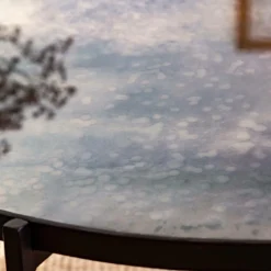 Made in Meubles Table basse gigogne en verre fumé et métal Florian