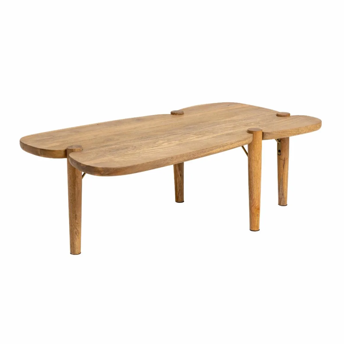 Made in Meubles Table basse vague en bois de manguier Zola