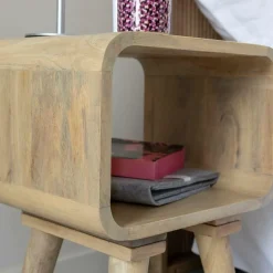 Made in Meubles Table de chevet avec niche en bois de manguier Maëva