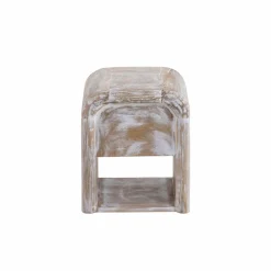 Made in Meubles Table de chevet blanchie en bois de manguier Gilda