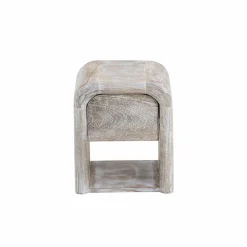Made in Meubles Table de chevet blanchie en bois de manguier Gilda