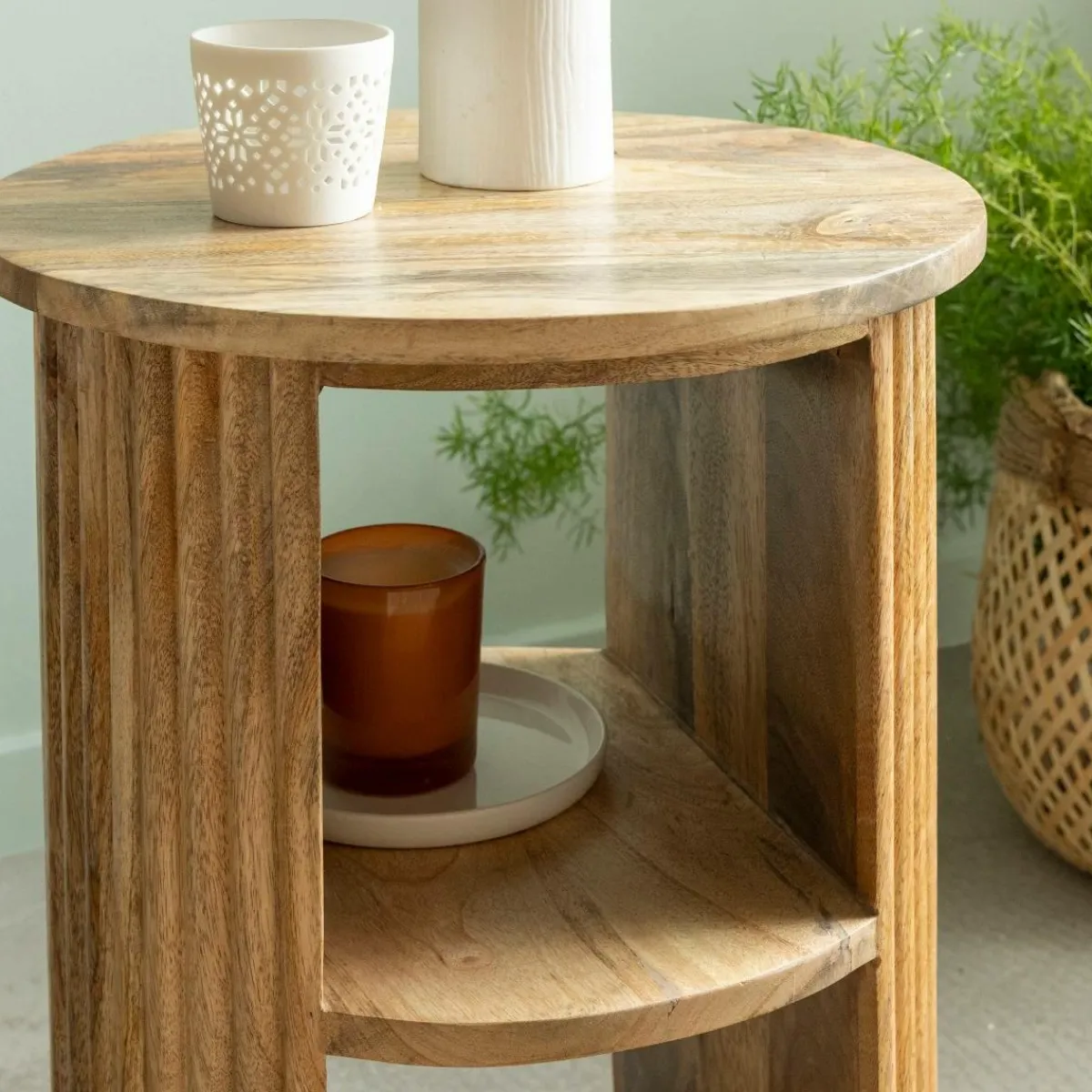 Made in Meubles Table de chevet en bois de manguier Maëva