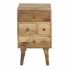 Made in Meubles Table de chevet en bois de manguier 4 tiroirs Maëva