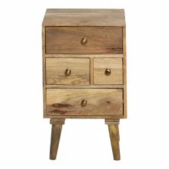 Made in Meubles Table de chevet en bois de manguier 4 tiroirs Maëva