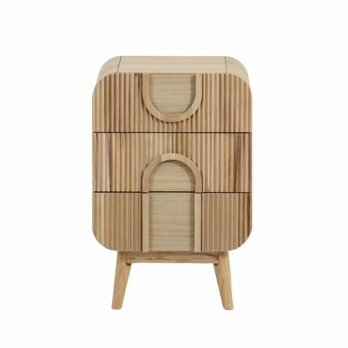 Made in Meubles Table de chevet en bois de paulownia Nilo