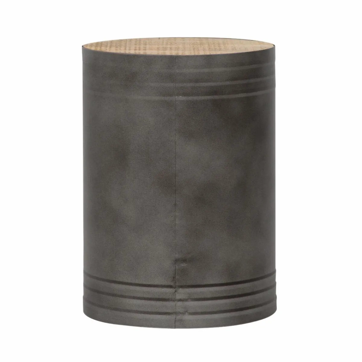 Made in Meubles Table de chevet en métal gris Locker