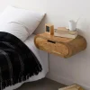 Made in Meubles Table de chevet murale arrondie en bois d'acacia Orane