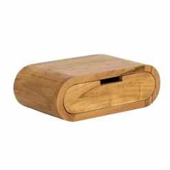 Made in Meubles Table de chevet murale arrondie en bois d'acacia Orane