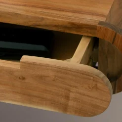 Made in Meubles Table de chevet murale arrondie en bois d'acacia Orane