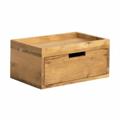 Made in Meubles Table de chevet murale carrée en bois d'acacia Orane