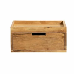 Made in Meubles Table de chevet murale carrée en bois d'acacia Orane