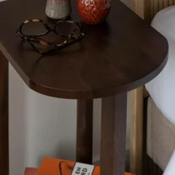 Made in Meubles Table de chevet ovale en bois de manguier Sharon