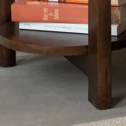 Made in Meubles Table de chevet ovale en bois de manguier Sharon