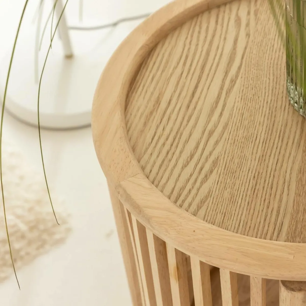 Made in Meubles Table de chevet ronde en bois de pin Vénus