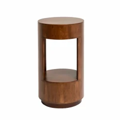 Made in Meubles Table de chevet ronde en bois de manguier Oana