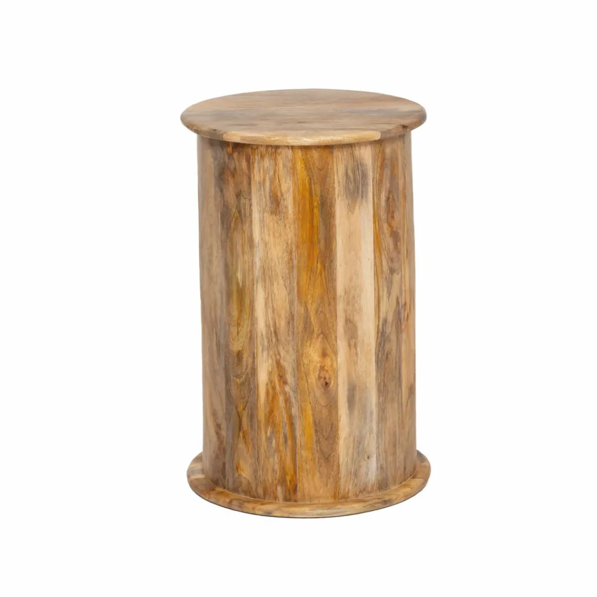 Made in Meubles Table de chevet ronde en bois de manguier avec porte Maëva