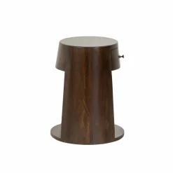 Made in Meubles Table de chevet ronde en bois de manguier Isao