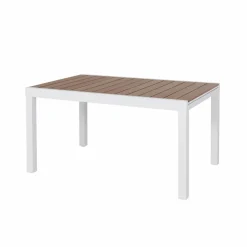 Made in Meubles Table de jardin blanche en aluminium Ayden