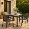 Made in Meubles Table de jardin carrée en aluminium gris Kaïa