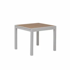 Made in Meubles Table de jardin carrée en aluminium blanc Ayden