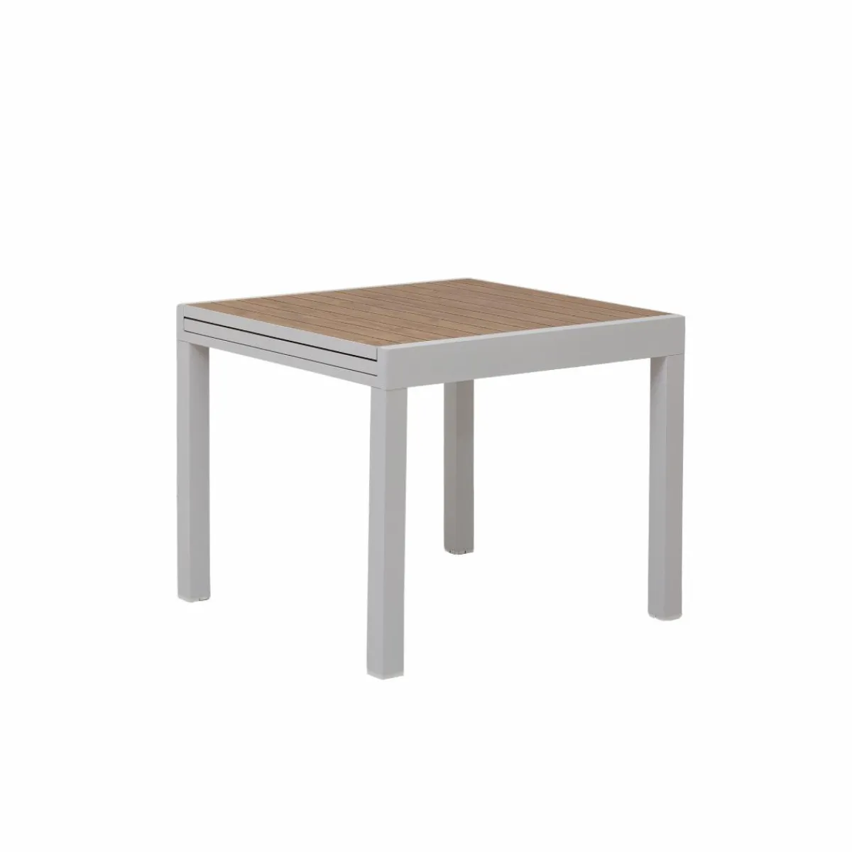 Made in Meubles Table de jardin carrée en aluminium blanc Ayden