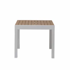 Made in Meubles Table de jardin carrée en aluminium blanc Ayden