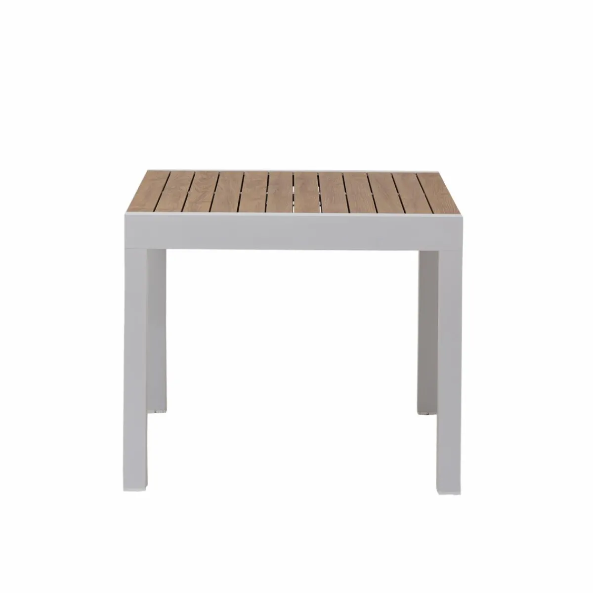 Made in Meubles Table de jardin carrée en aluminium blanc Ayden