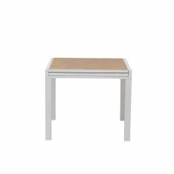 Made in Meubles Table de jardin carrée en aluminium blanc Ayden