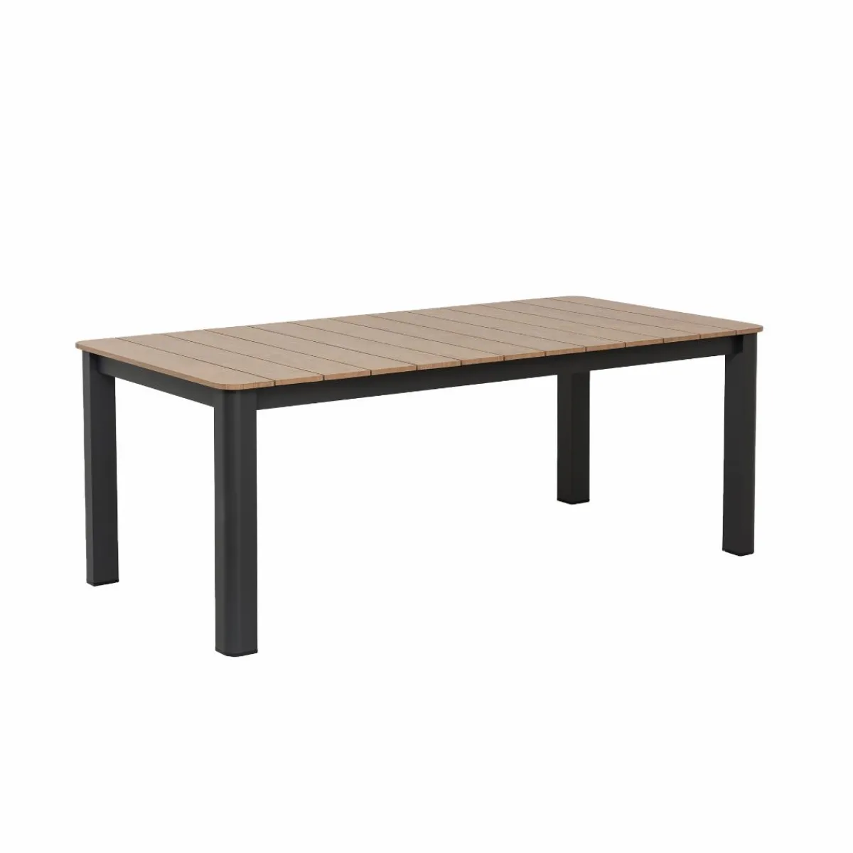Made in Meubles Table de jardin en aluminium gris et effet bois Ayden