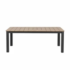 Made in Meubles Table de jardin en aluminium gris et effet bois Ayden