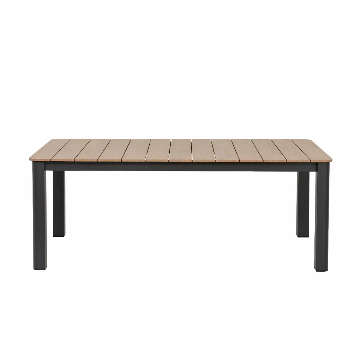 Made in Meubles Table de jardin en aluminium gris et effet bois Ayden