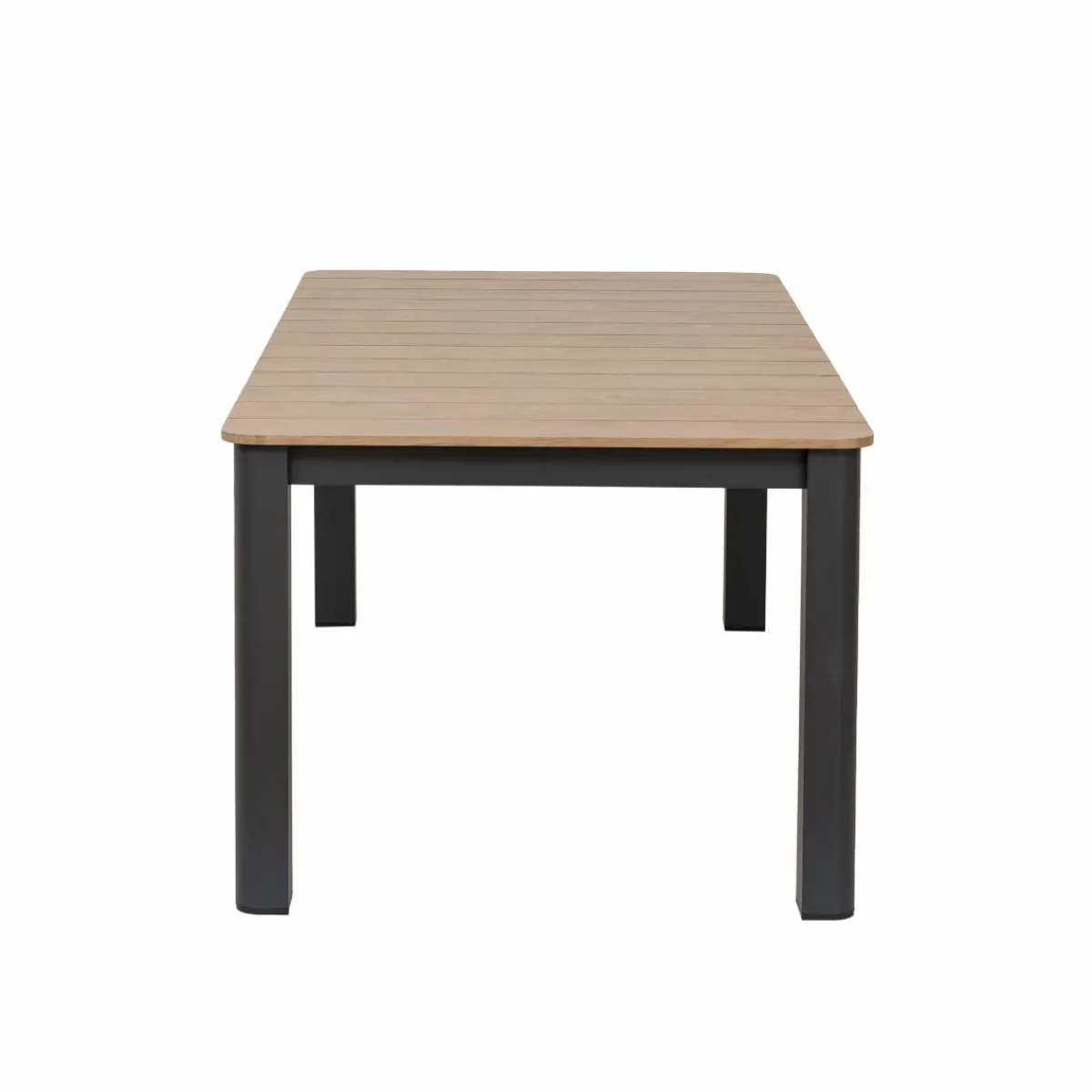 Made in Meubles Table de jardin en aluminium gris et effet bois Ayden