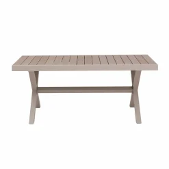 Made in Meubles Table de jardin taupe et effet bois en aluminium Ayden