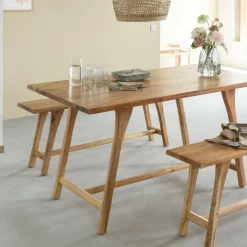 Made in Meubles Table haute en bois d'acacia Orane